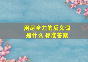 用尽全力的反义词是什么 标准答案